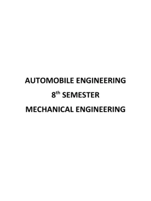 Automobile Engineering Book