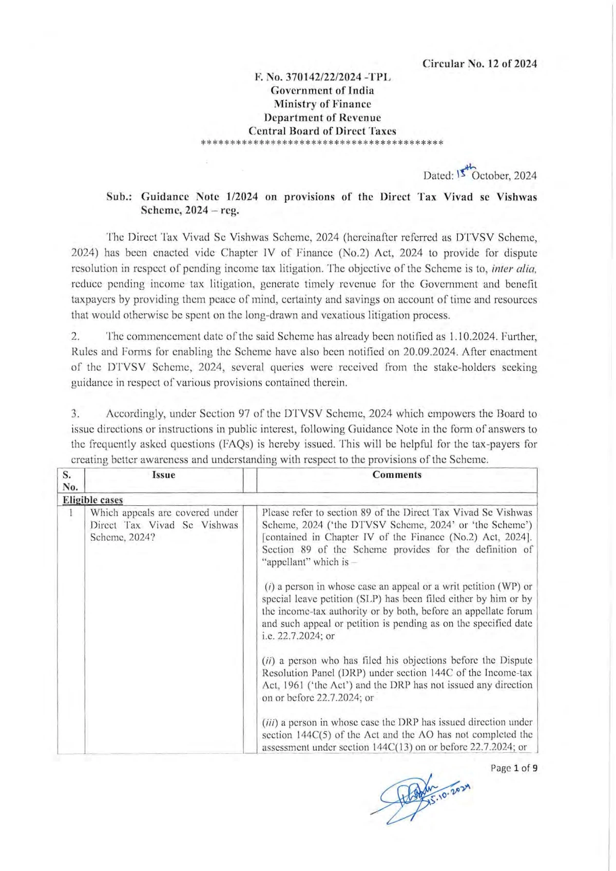 Direct Tax Vivad Se Vishwas Scheme 2024 Notification