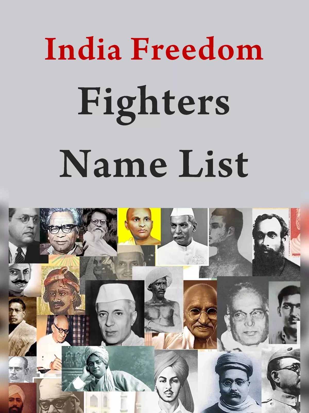 List of All Freedom Fighters of India with Name