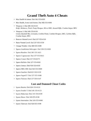 Grand Theft Auto 3 PC Cheat Codes