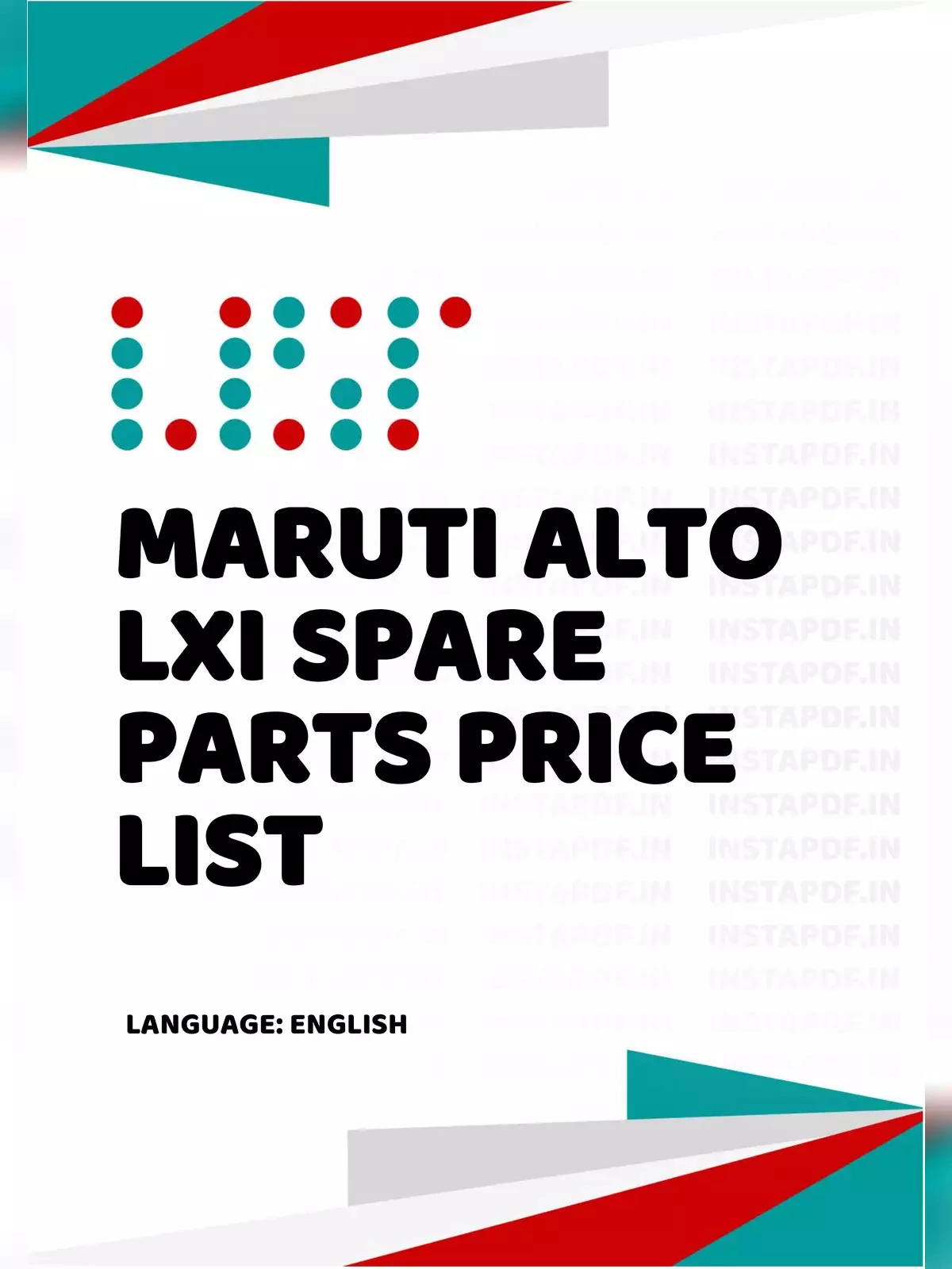 Maruti Alto LXI Spare Parts Price List