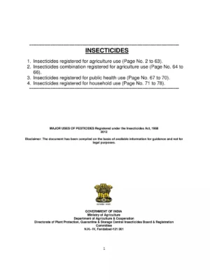 List of Agriculture Pesticides Used in India