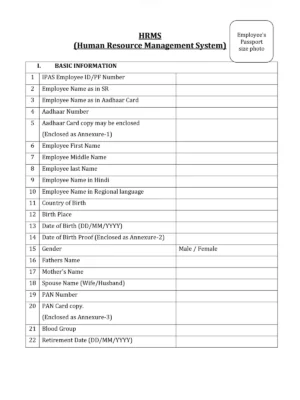 HRMS Form for Teachers