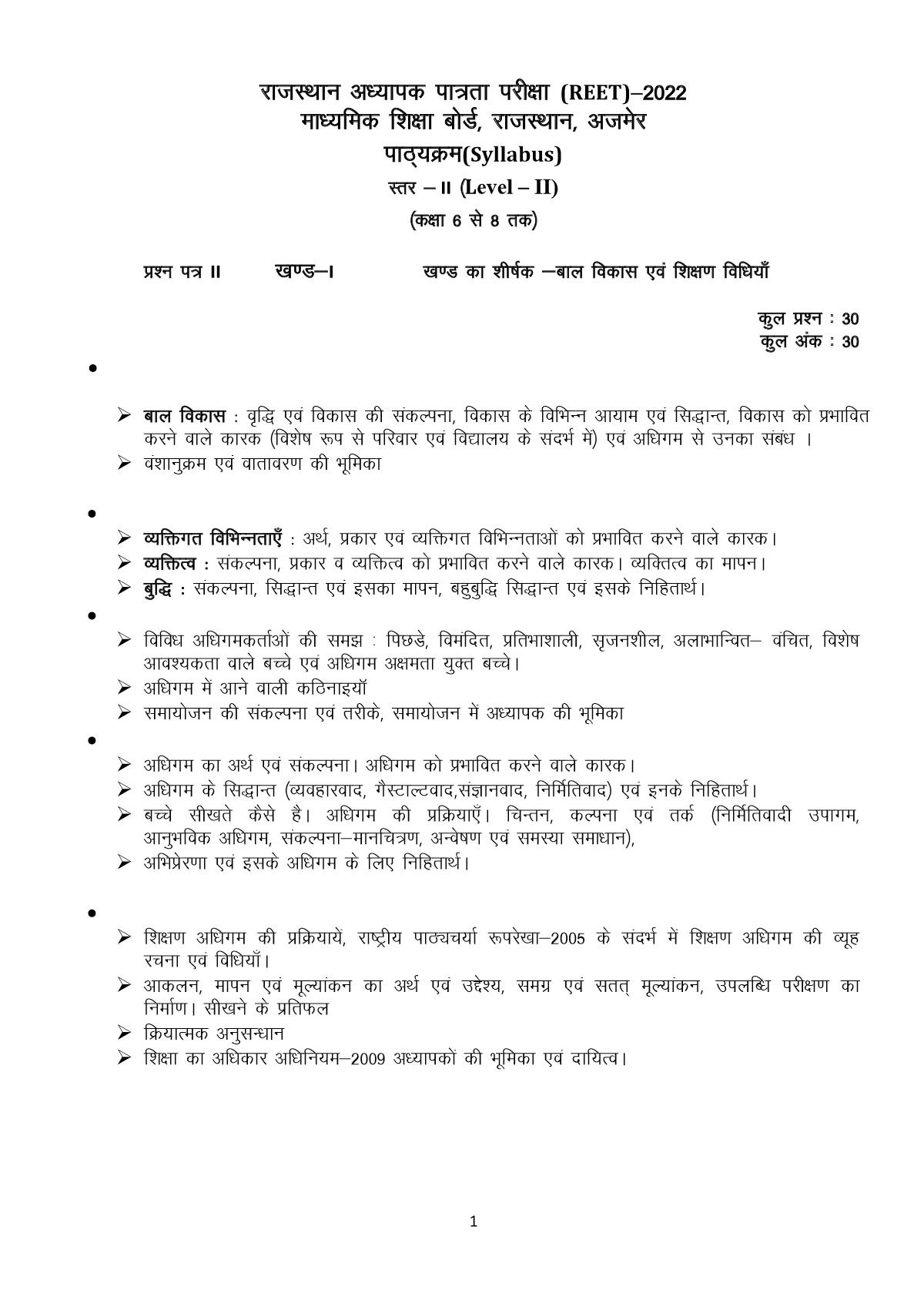 REET Level 2 SST Syllabus 2024