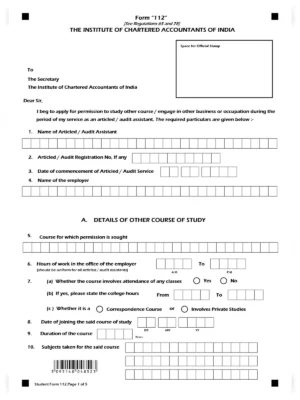 Form 112 ICAI