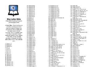 1 Year Bible Reading Plan