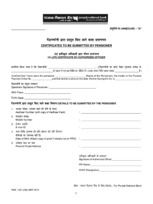 PNB Life Certificate Form [y]