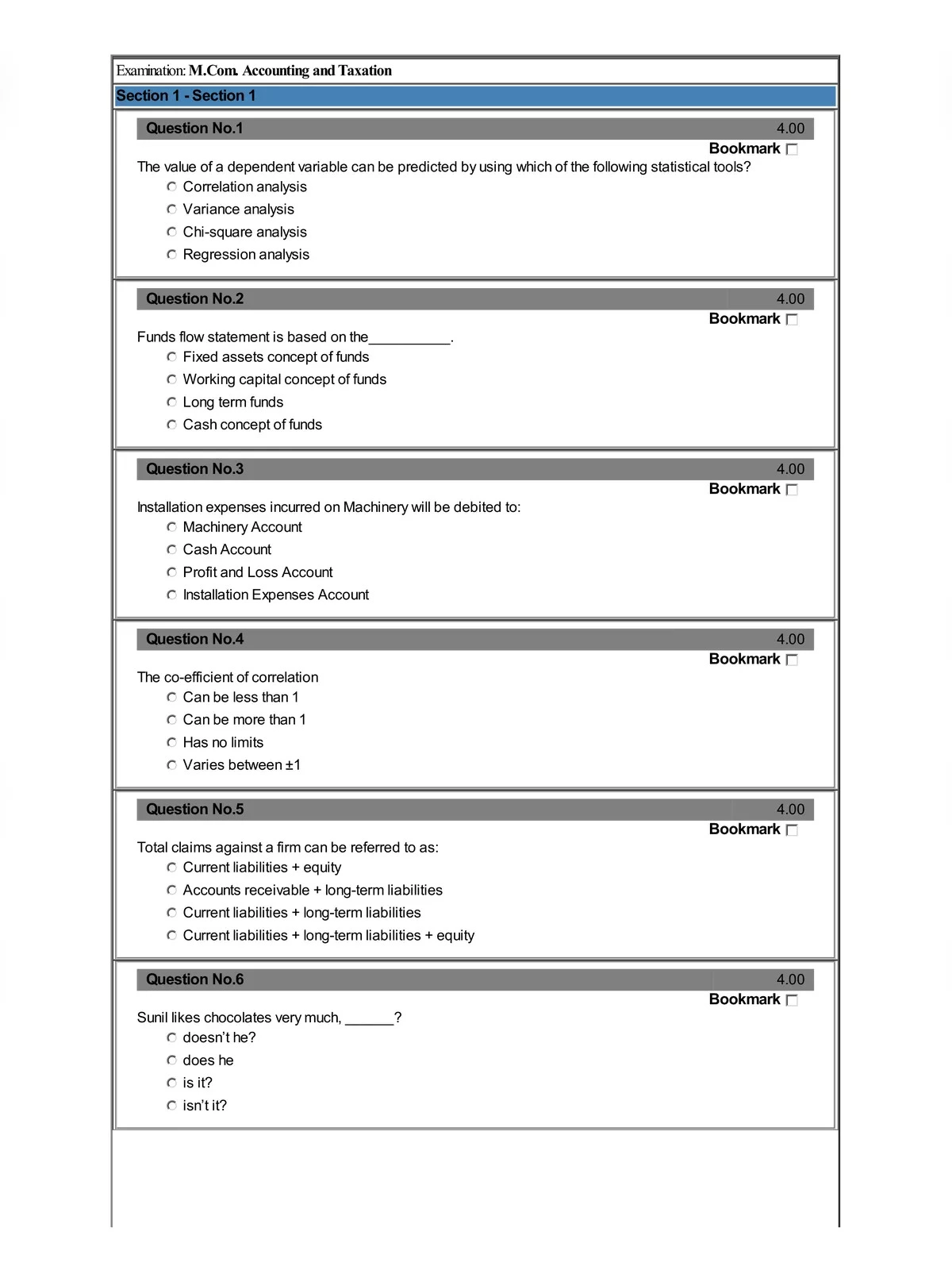 Pondicherry University Entrance Exam Question Papers with Answer Key