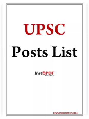 UPSC Post List