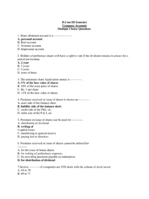 Contracts and Accounts MCQ with Answers