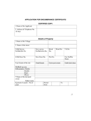 Encumbrance Certificate Application Form Tamil Nadu