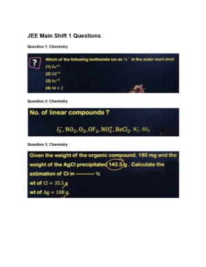 JEE Mains 2025 Shift 1 & 2 Paper