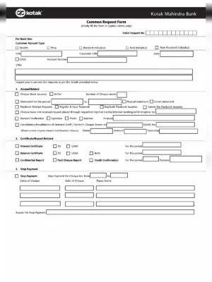 Kotak Mahindra Bank Statement Form