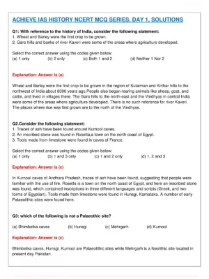 NCERT History MCQ with Answers