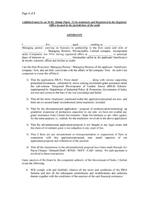 Affidavit For Partnership Firm