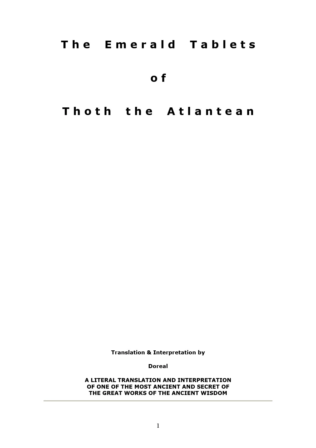 Emerald Tablet of Thoth Book
