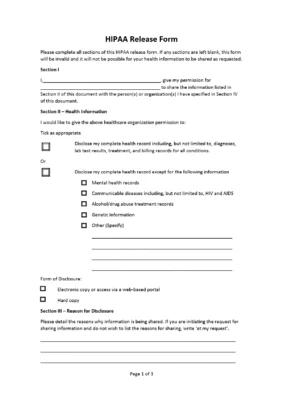 HIPAA Release Form