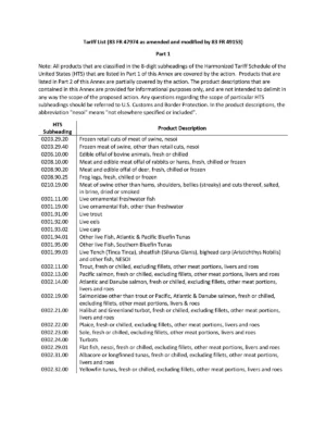 Section 301 Tariff List