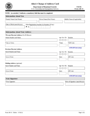 Form AR-11 for Address Change