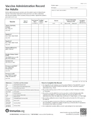 Immunization Record Form