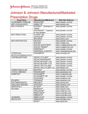 Johnson & Johnson Products List