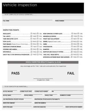 UBER Inspection Form