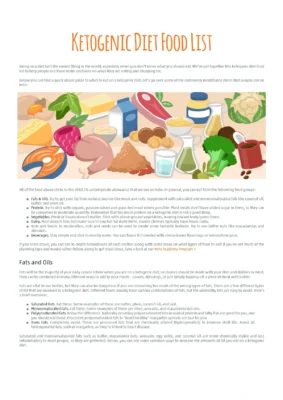 Keto Food List Printable