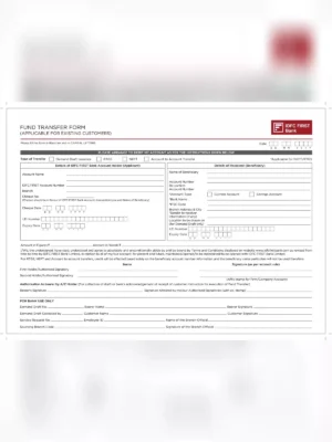 IDFC RTGS/NEFT Form