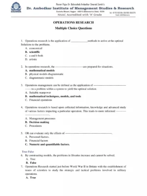 Operations Research MCQ
