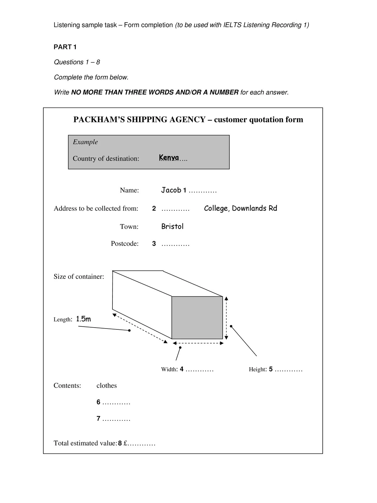 IELTS Exam Paper