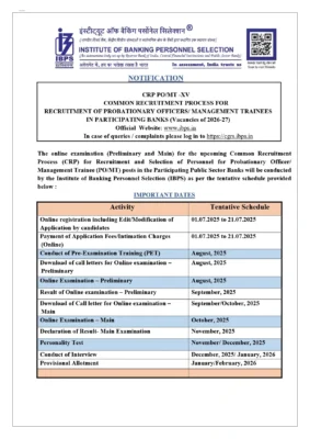 IBPS PO Recruitment 2025 Notification