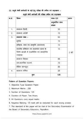 RSMSSB 4th Grade Syllabus Hindi [y]
