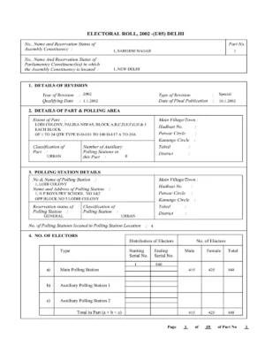 Delhi 2003 Voter List